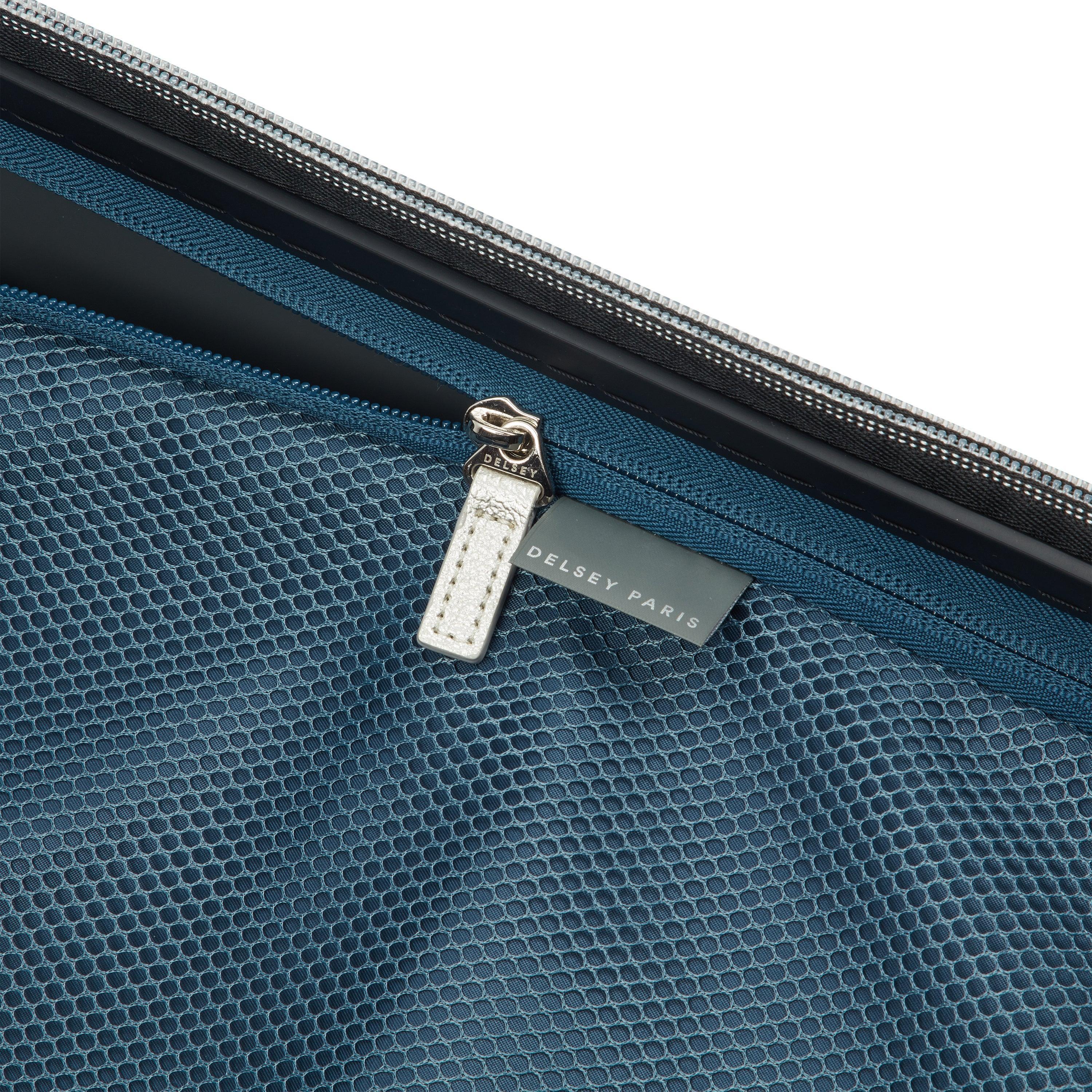 Delsey cadence utvidbar kabinkoffert 55 cm Black/Silver-Harde kofferter-BagBrokers