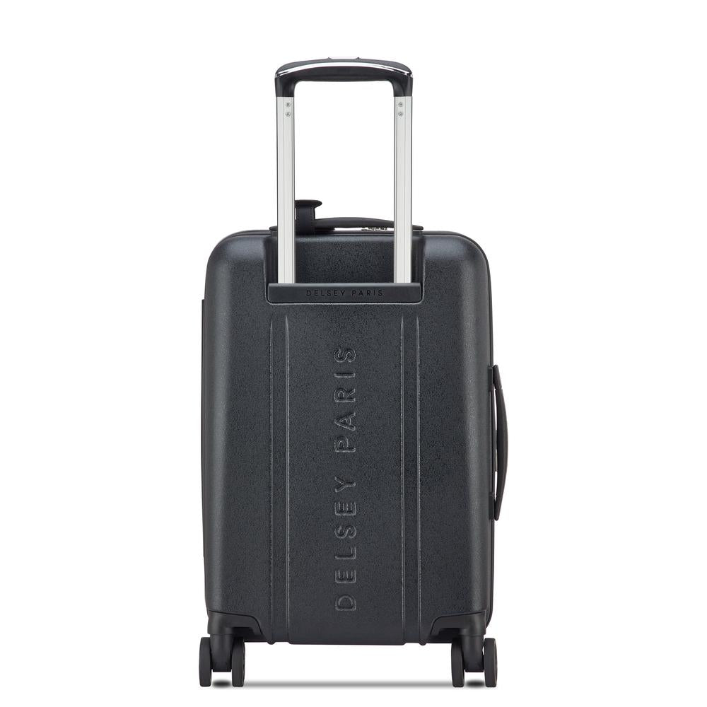 Delsey cadence utvidbar kabinkoffert 55 cm Black/Silver-Harde kofferter-BagBrokers