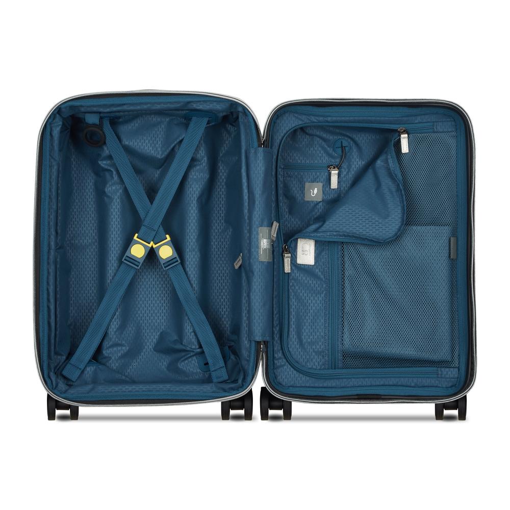 Delsey cadence utvidbar kabinkoffert 55 cm Black/Silver-Harde kofferter-BagBrokers