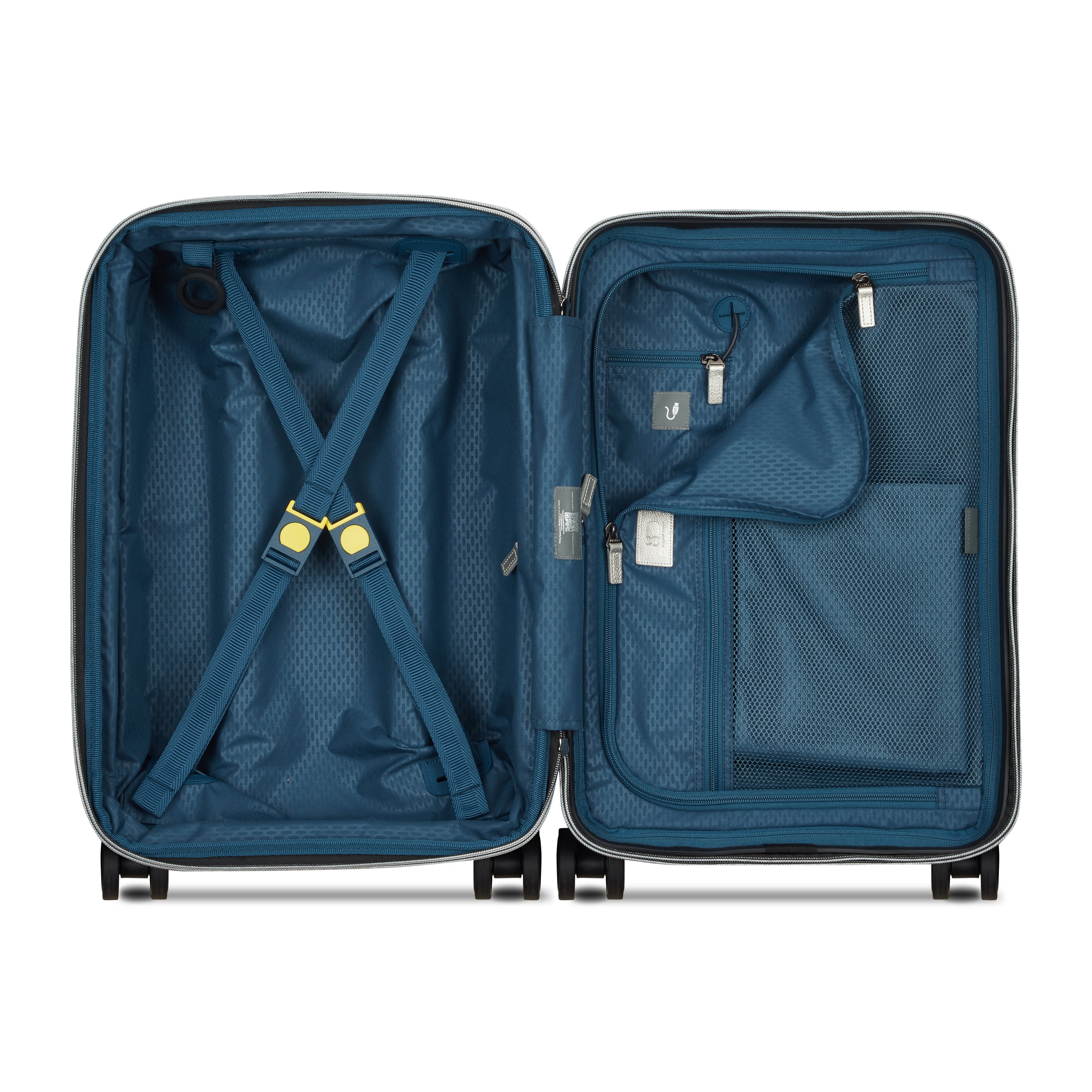 Delsey cadence utvidbar kabinkoffert 55 cm Black/Silver-Harde kofferter-BagBrokers