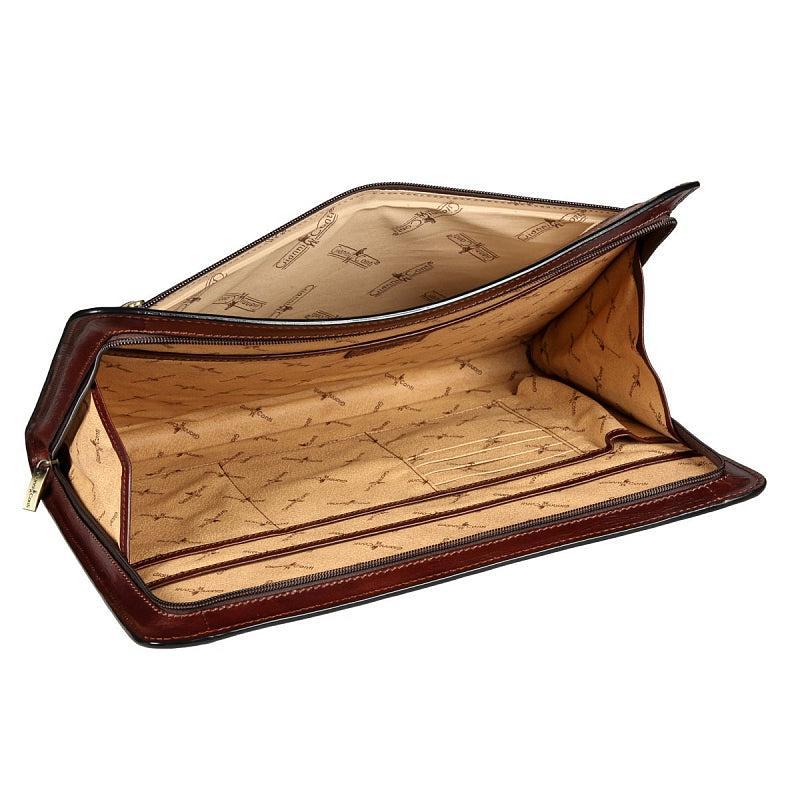 Gianni Conti Møtemappe i eksklusivt italiensk kalveskinn Brown-Veske-BagBrokers