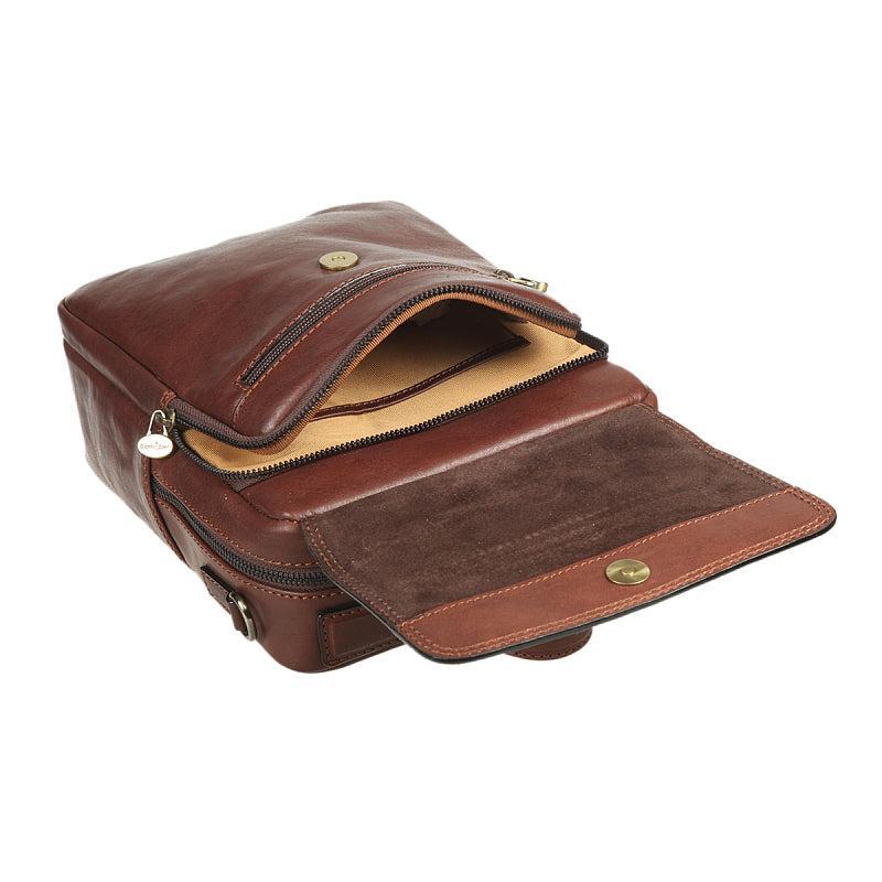 Gianni Conti Skulderveske i skinn Mørkebrun-Veske-BagBrokers