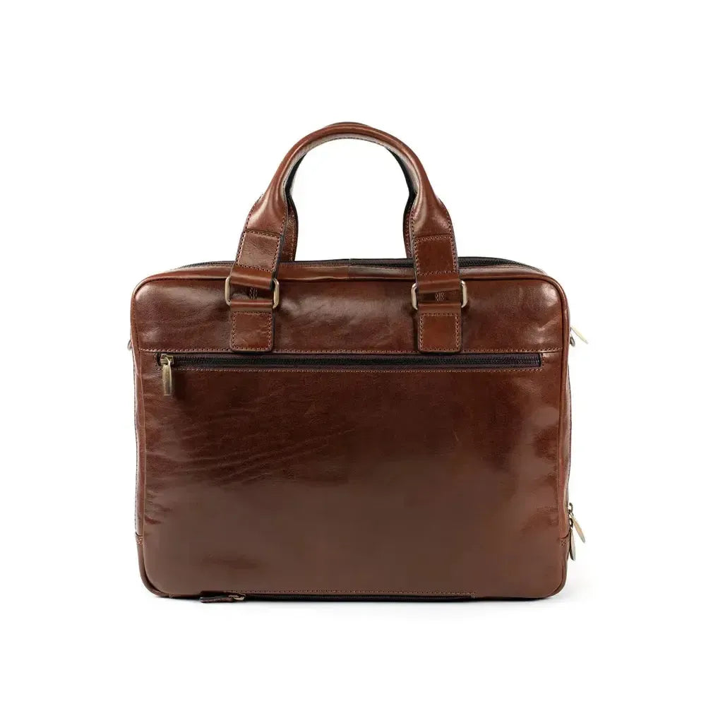 Gianni Conti Stor klassisk PC-veske med 2 hovedrom 13" Brown-Veske-BagBrokers
