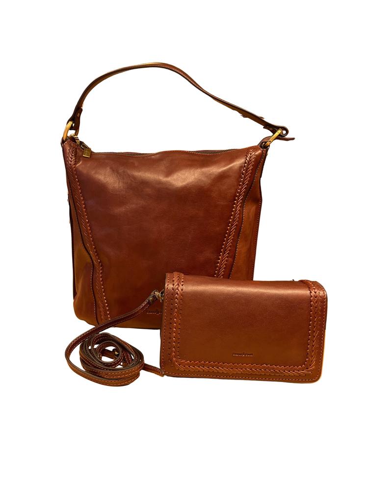 Gianni Conti Tote bag i skinn Mørkebrun-Veske-BagBrokers