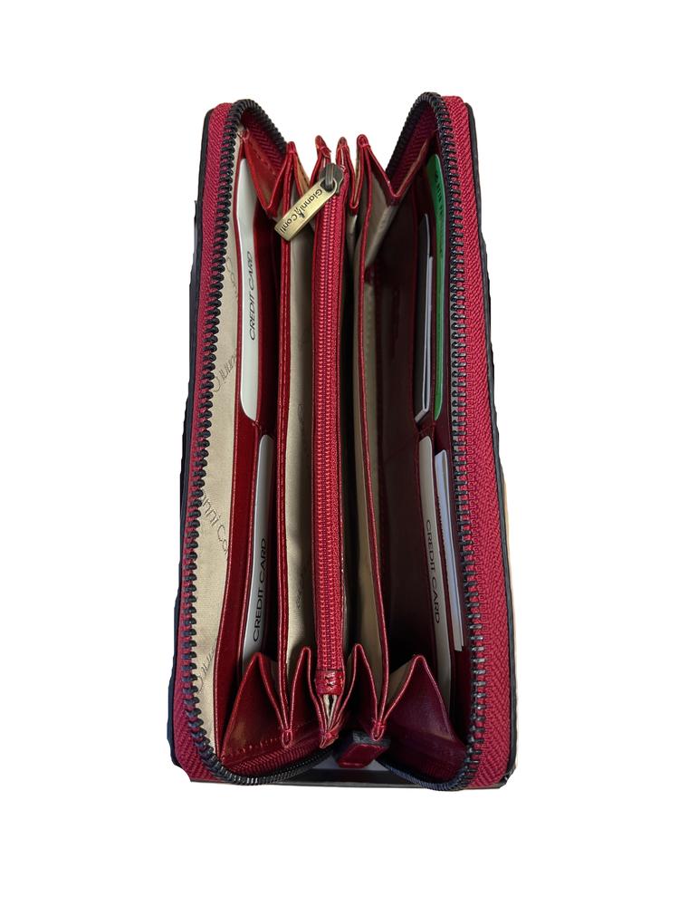 Gianni Conti clutch/lommebok i skinn Rød-Lommebok/ Kortholder-BagBrokers