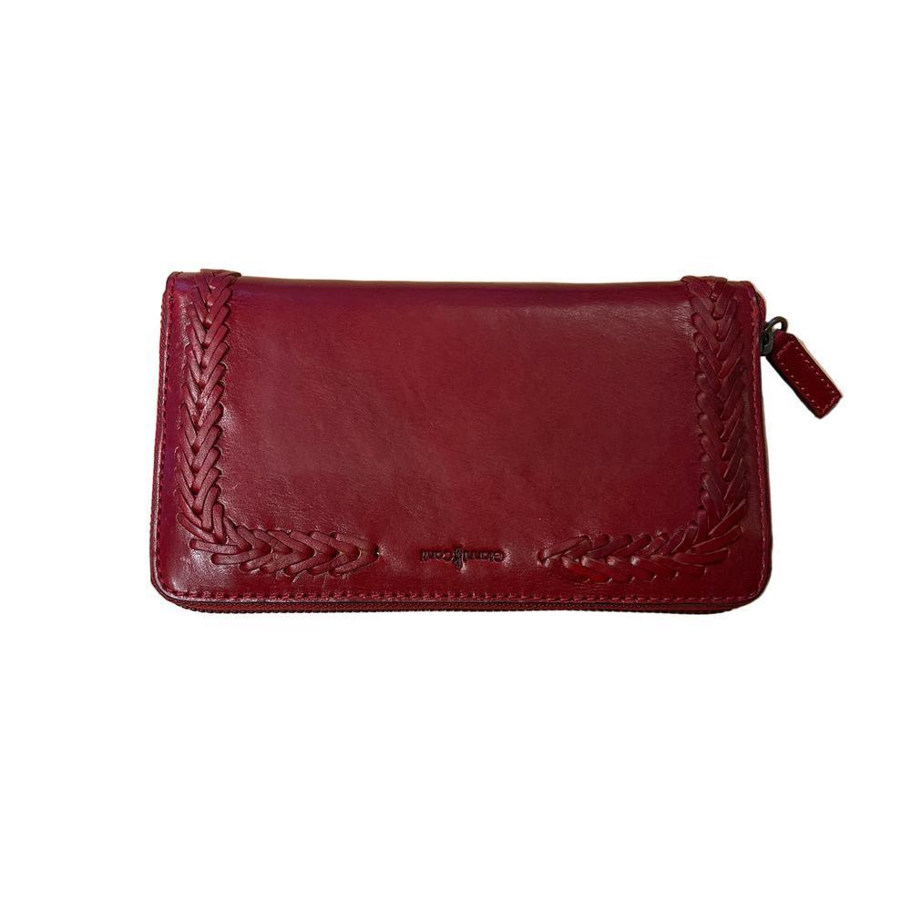 Gianni Conti clutch/lommebok i skinn Rød-Lommebok/ Kortholder-BagBrokers
