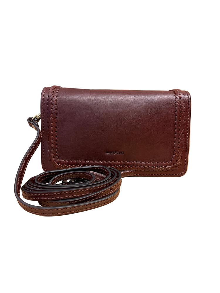 Gianni Conti italiensk liten skulderveske i skinn Mørkebrun-Veske-BagBrokers