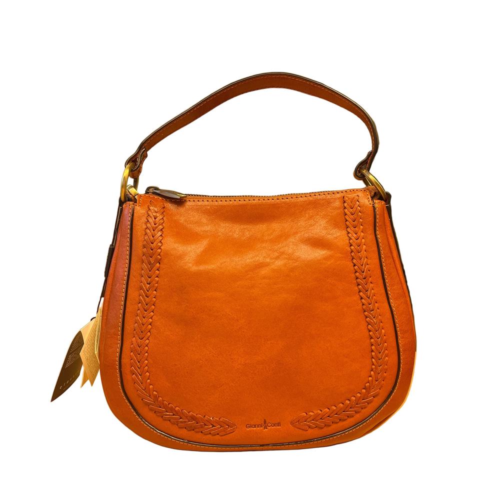 Gianni Conti italiensk skulderveske i skinn Lysebrun-Veske-BagBrokers