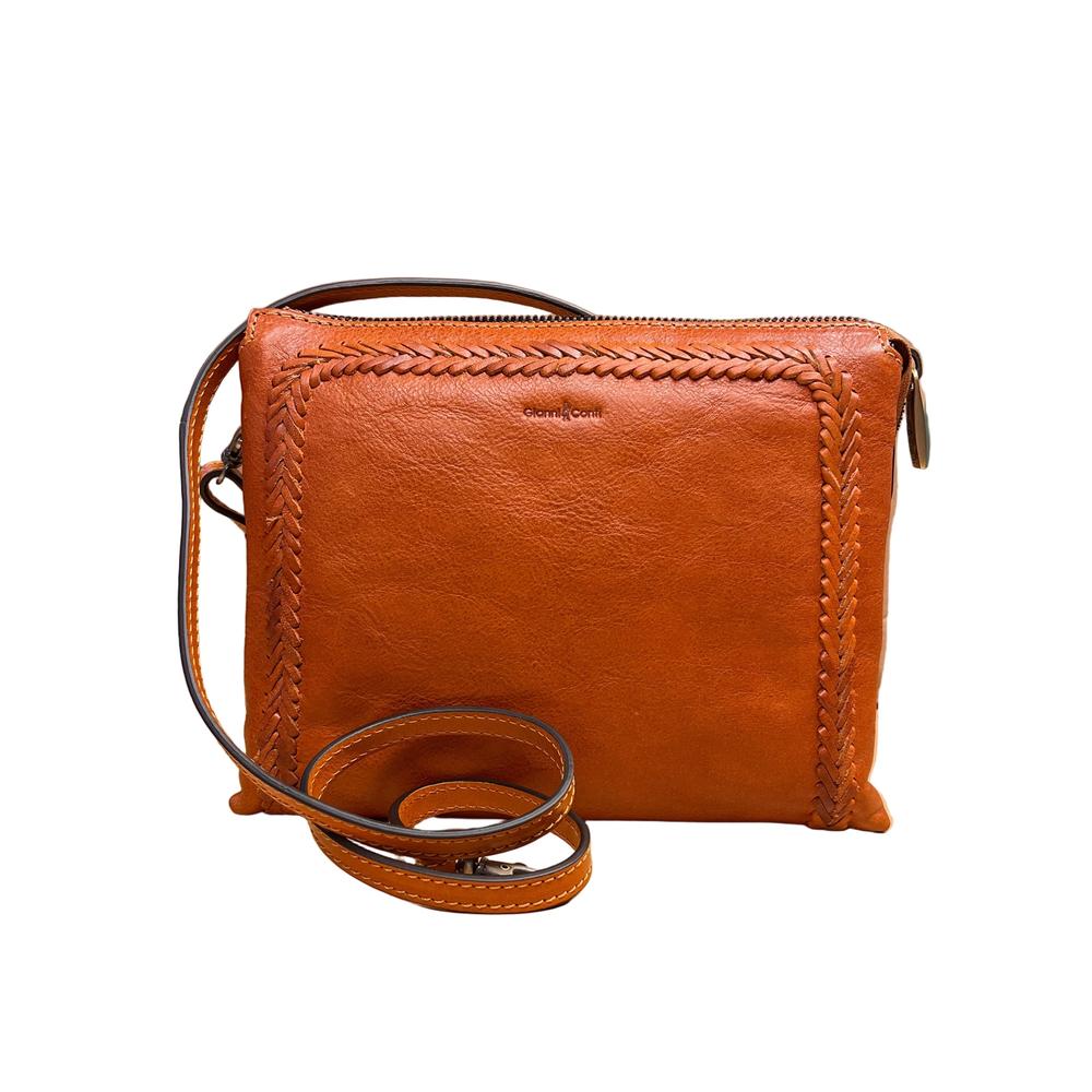 Gianni Conti italiensk skulderveske i skinn Lysebrun-Veske-BagBrokers
