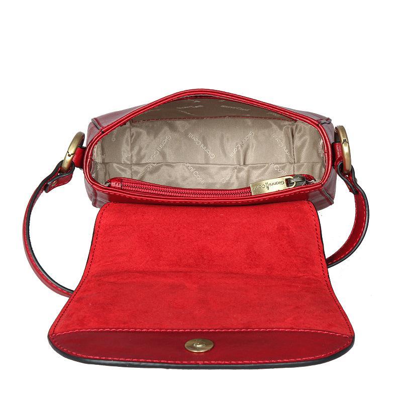 Gianni Conti italiensk skulderveske i skinn Rød-Veske-BagBrokers