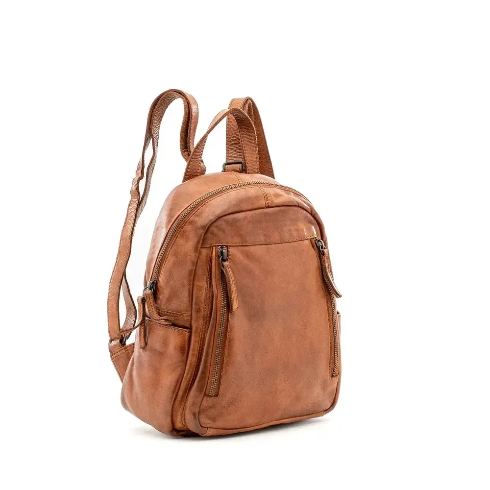 Gianni Conti liten ryggsekk i skinn Lysebrun-Sekk-BagBrokers