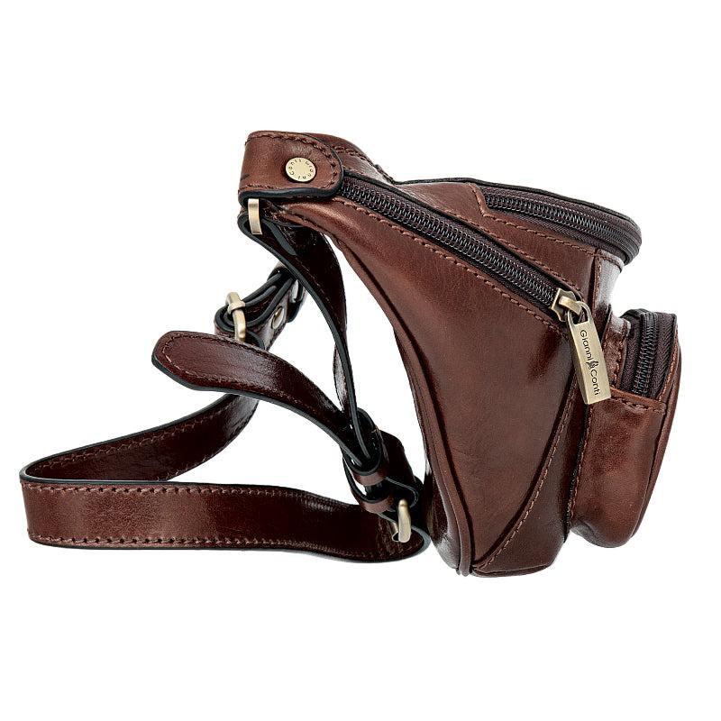 Gianni Conti midjeveske i eksklusivt italiensk kalveskinn Brown