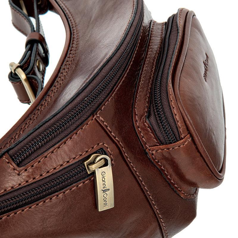 Gianni Conti midjeveske i eksklusivt italiensk kalveskinn Brown