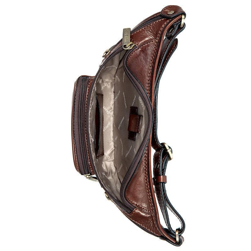 Gianni Conti midjeveske i eksklusivt italiensk kalveskinn Brown