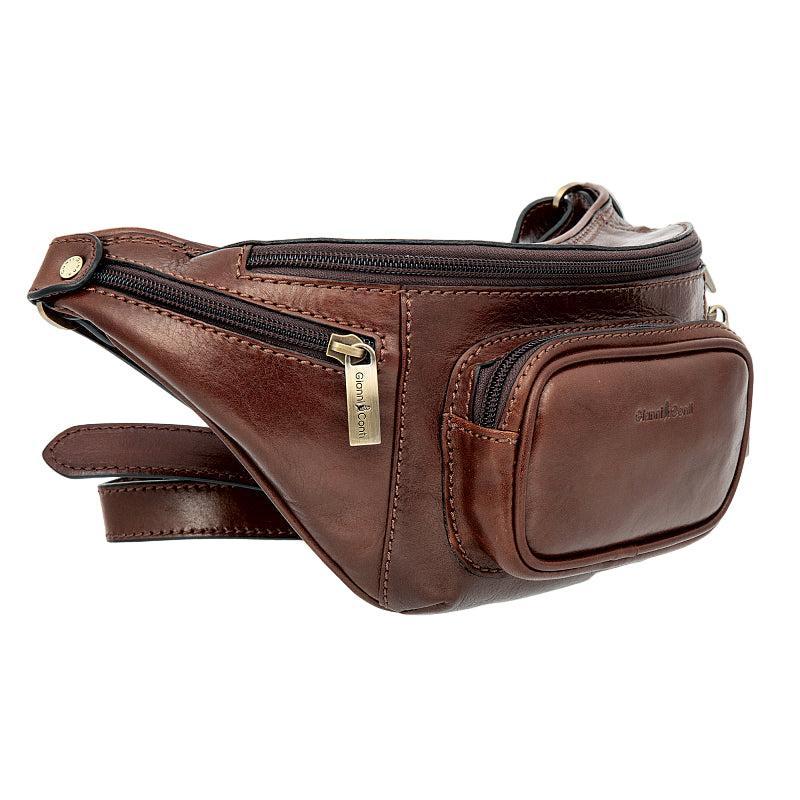 Gianni Conti midjeveske i eksklusivt italiensk kalveskinn Brown