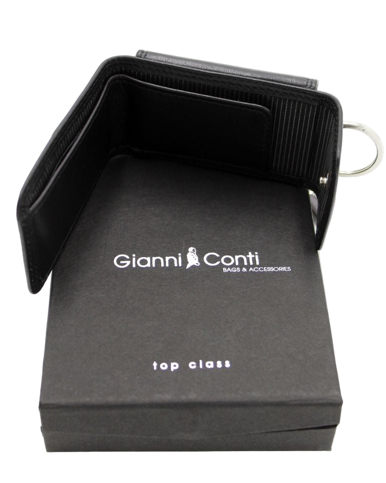 Gianni Conti nøkkelpung med myntlomme Svart-Lommebok/ Kortholder-BagBrokers