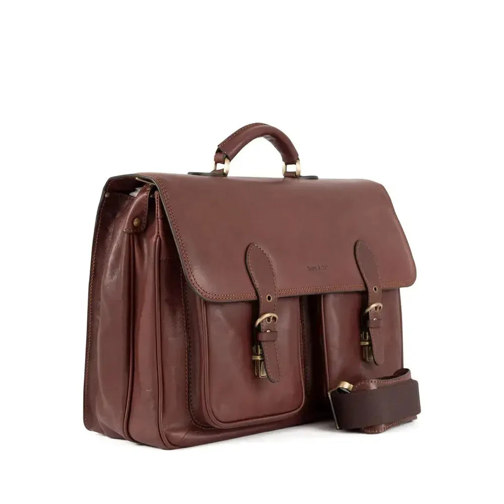 Gianni Conti stor portefølje veske Dark Brown-Veske-BagBrokers