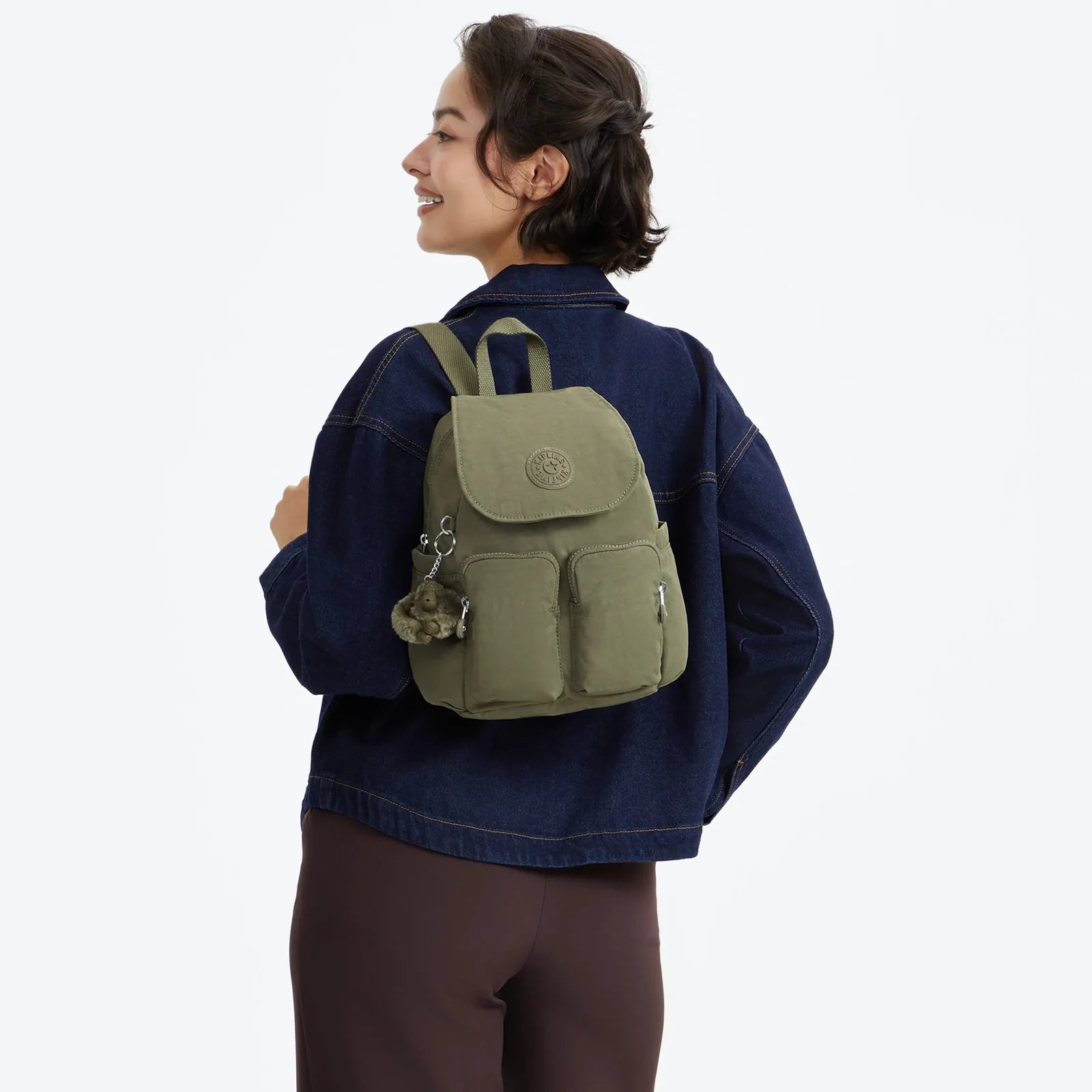 Kipling City Pocket mini ryggsekk Almost Sage