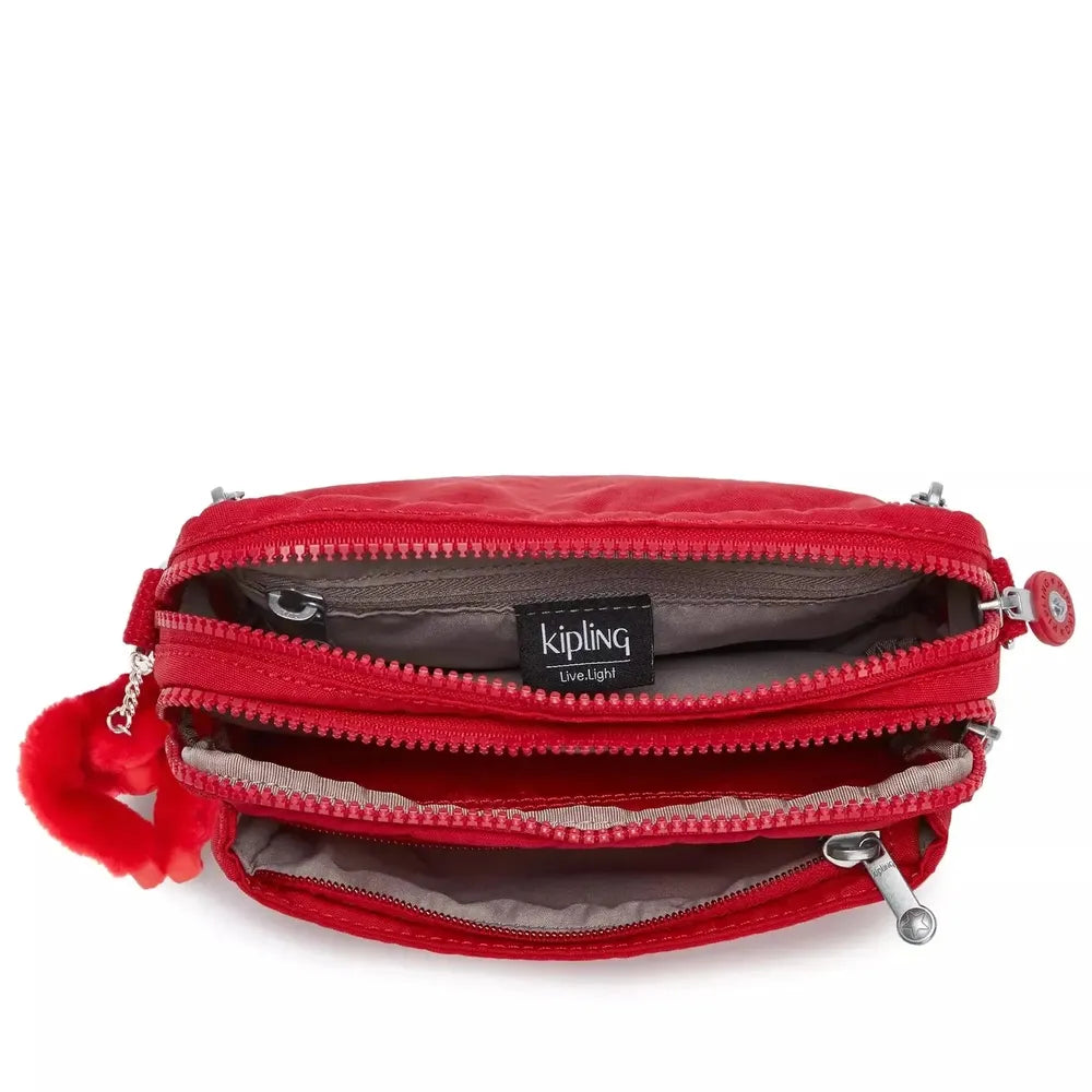 Kipling Abanu Multi mini 2-in-1 Crossbody og midjeveske Red Rouge-Veske-BagBrokers