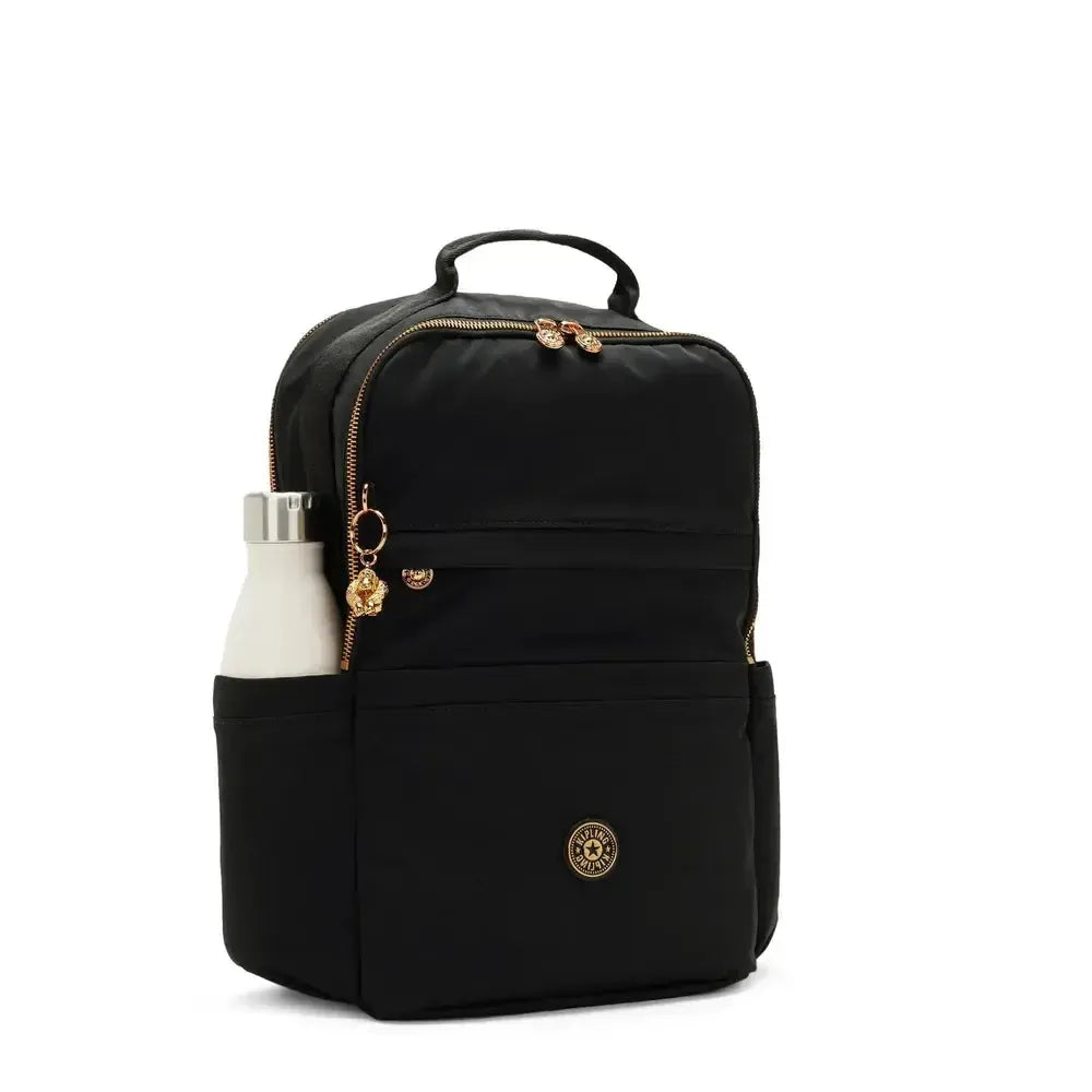 Kipling Biana Stor ryggsekk (med rom til bærbar PC) Blush Gold Black-Ryggsekker-BagBrokers