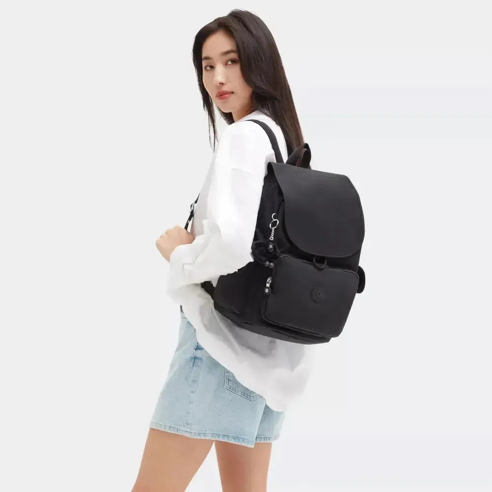 Kipling City Pack medium ryggsekk Black Noir-Ryggsekker-BagBrokers