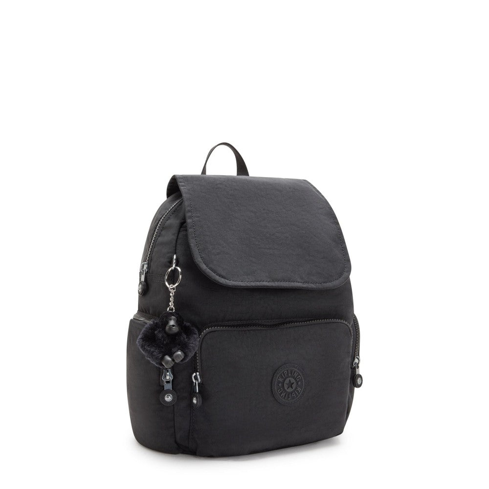 Kipling City Zip liten ryggsekk Black Noir-Ryggsekker-BagBrokers