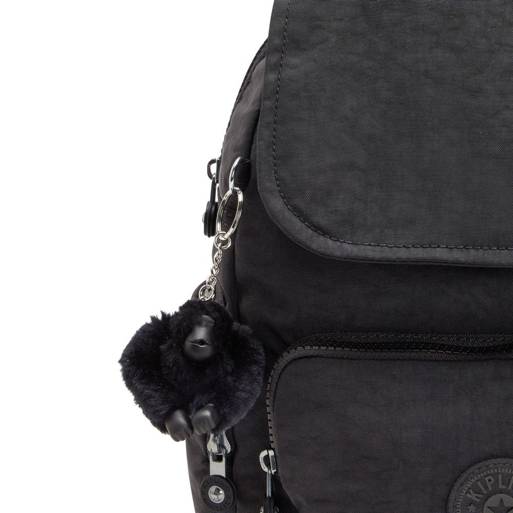 Kipling City Zip liten ryggsekk Black Noir-Ryggsekker-BagBrokers