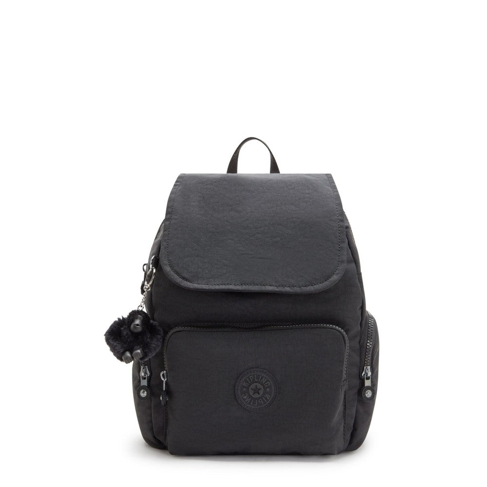 Kipling City Zip liten ryggsekk Black Noir-Ryggsekker-BagBrokers