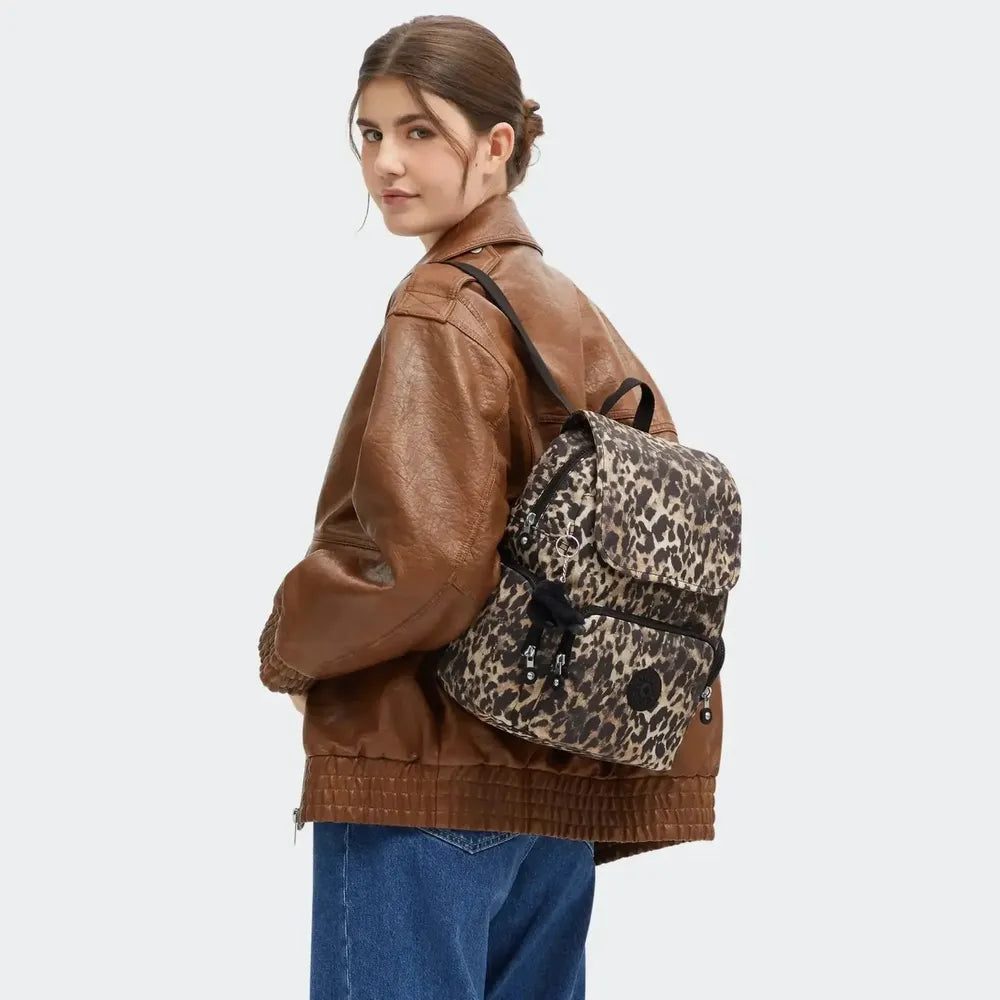 Kipling City Zip liten ryggsekk Wild Leopard-Ryggsekker-BagBrokers