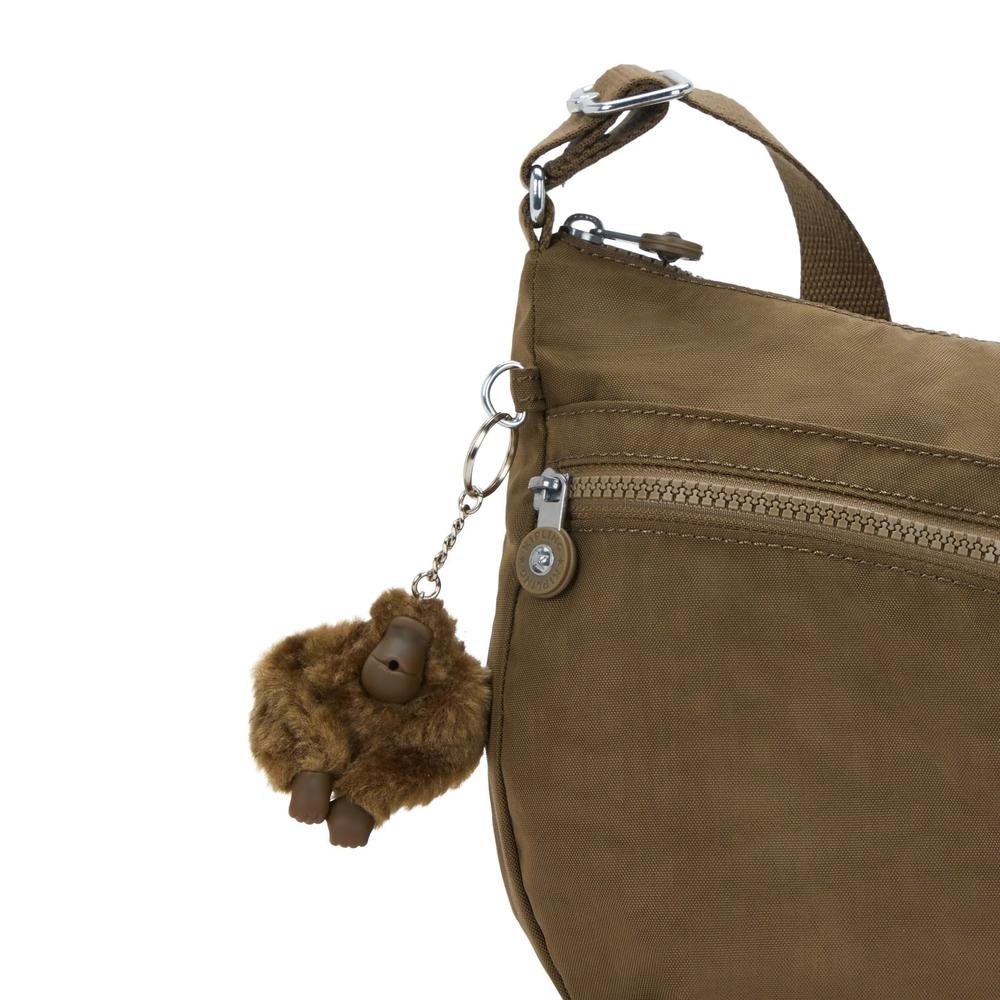 Kipling Izellah Medium Crossbody skulder veske Smooth Khaki-Veske-BagBrokers