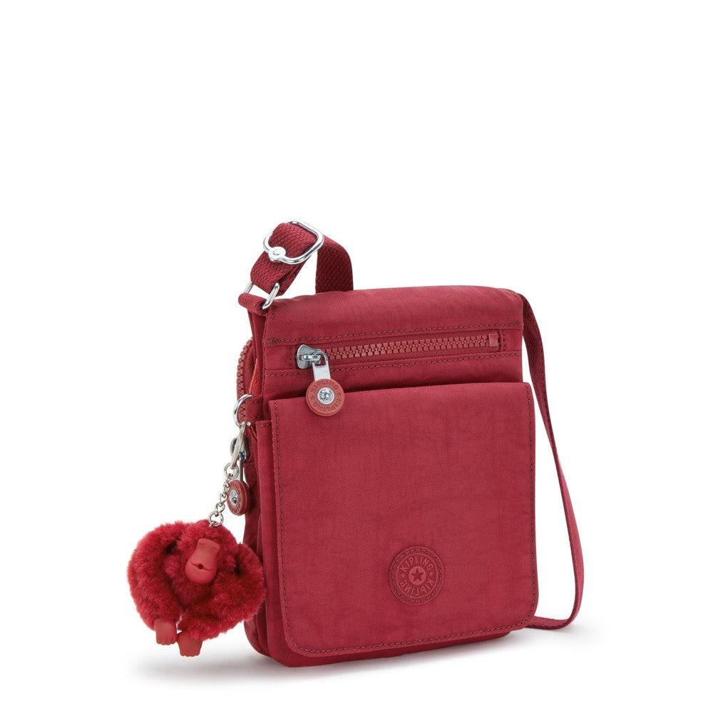 Kipling New Eldorado liten Crossbody-veske Funky Red-Veske-BagBrokers