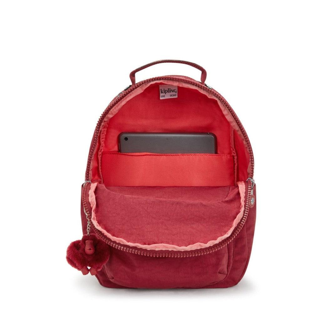 Kipling Seoul S liten ryggsekk Funky Red-Ryggsekker-BagBrokers