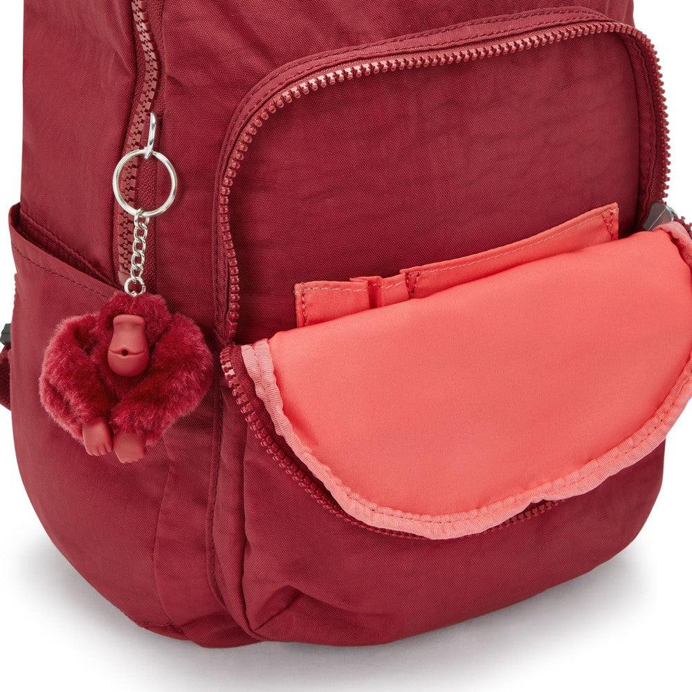 Kipling Seoul S liten ryggsekk Funky Red-Ryggsekker-BagBrokers