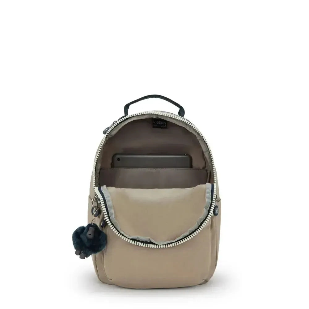 Kipling Seoul S liten ryggsekk Soft Taupe-Ryggsekker-BagBrokers
