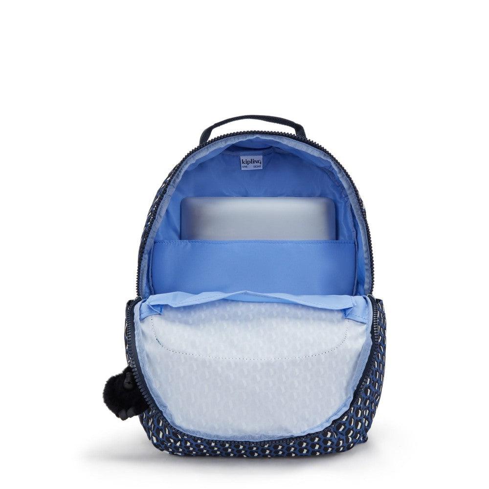 Kipling Seoul stor ryggsekk med PC lomme 3D K BLUE-Ryggsekker-BagBrokers