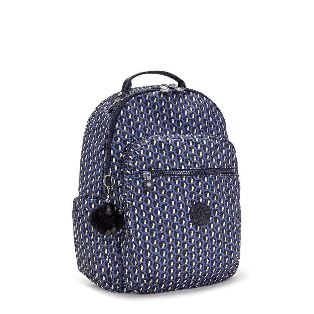 Kipling Seoul stor ryggsekk med PC lomme 3D K BLUE-Ryggsekker-BagBrokers