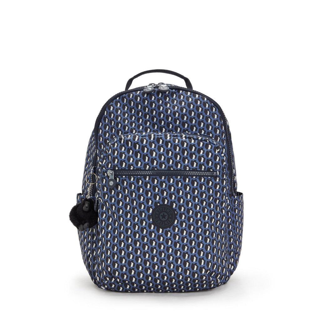 Kipling Seoul stor ryggsekk med PC lomme 3D K BLUE-Ryggsekker-BagBrokers