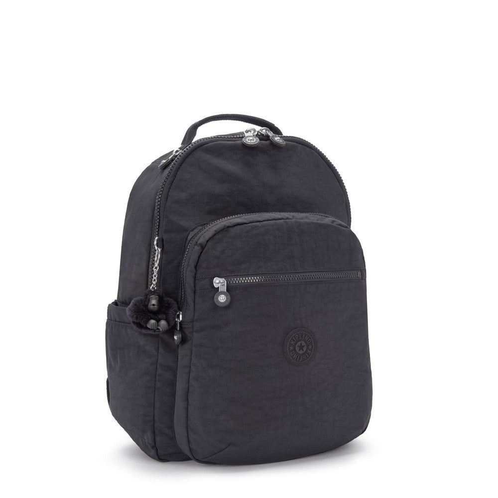 Kipling Seoul stor ryggsekk med PC lomme Black Noir-Ryggsekker-BagBrokers