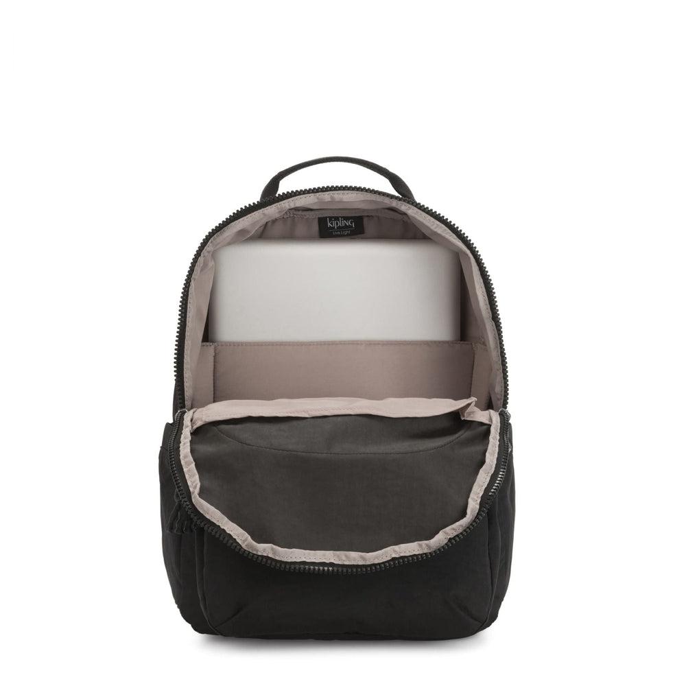 Kipling Seoul Stor ryggsekk med pc lomme Black Noir-Ryggsekker-BagBrokers