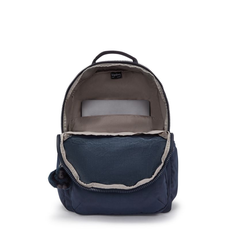 Kipling Seoul stor ryggsekk med PC lomme Blue Bleu-Ryggsekker-BagBrokers