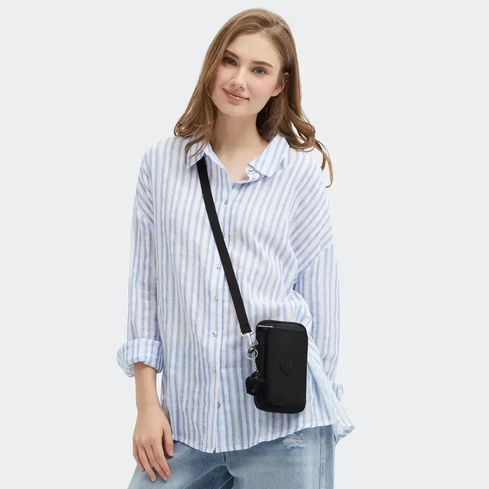 Kipling Telmo Liten lommebok med avtakbar skulderrem Black Noir-Veske-BagBrokers