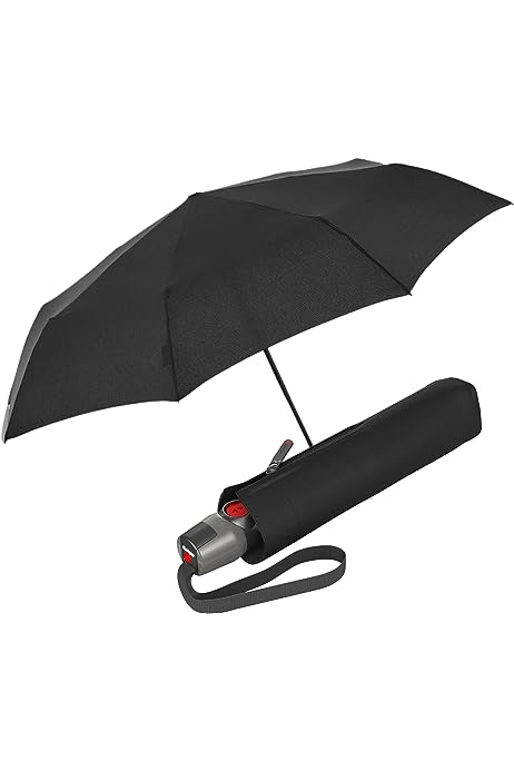 Knirps Duomatic T200 Windproof paraply med automatisk åpning og lukking Svart-Paraplyer-BagBrokers