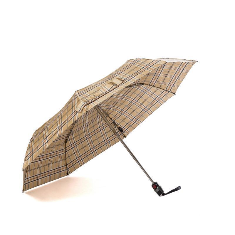 Knirps T 200 Duomatic Stormsikker Auto Open-Close Paraply Check Beige-Bagbrokers
