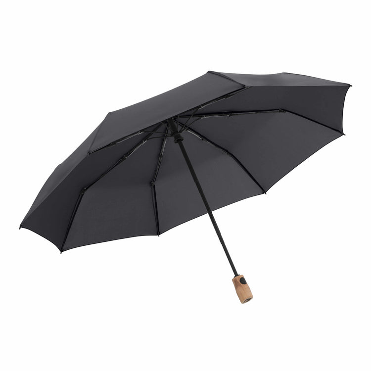 Knirps Duomatic Timber Paraply Dark grey-Paraplyer-BagBrokers