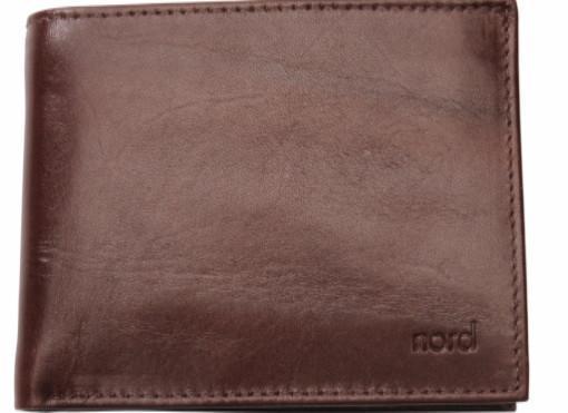Lommebok/ Kortholder-Nord Leather. Dollar Herre skinn Lommebok 7 kort/ Myntlomme Brun-BagBrokers