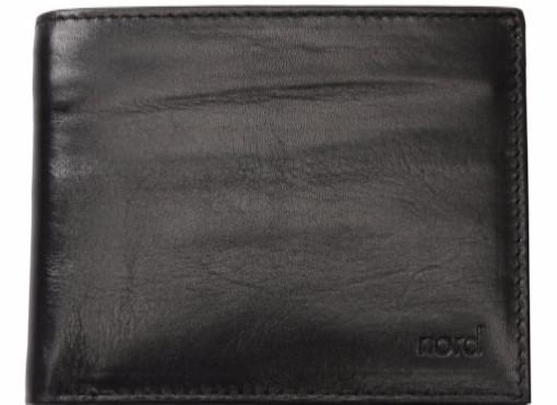 Lommebok/ Kortholder-Nord Leather. Dollar Herre skinn Lommebok 7 kort/ Myntlomme Sort-BagBrokers