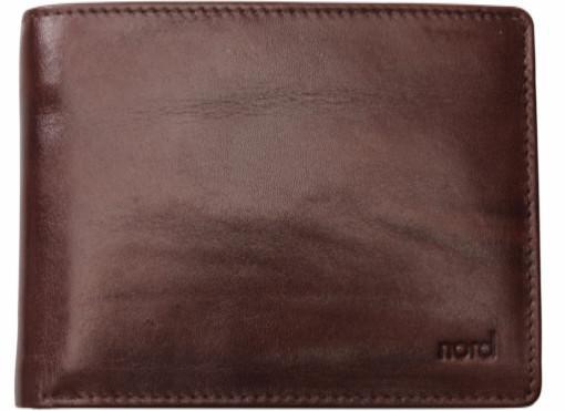 Lommebok/ Kortholder-Nord Leather. Dollar Herre skinn Lommebok 9 kort/ Myntlomme Brun-BagBrokers