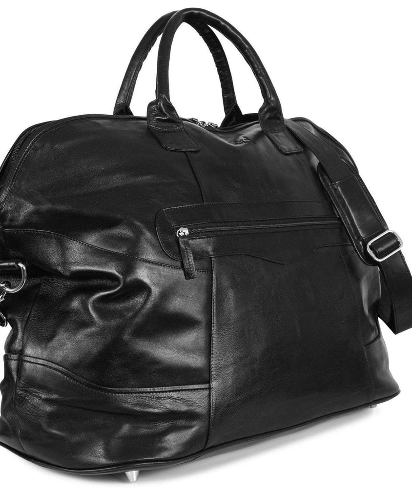 Skinnbag-Nord Leather Drifter Stor Skinn Duffelbag Sort-BagBrokers