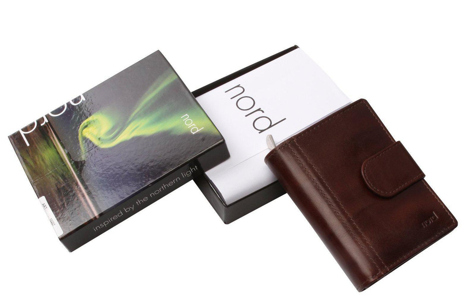 Lommebok/ Kortholder-Nord Leather. Medium Dame Portemone. Brun-BagBrokers