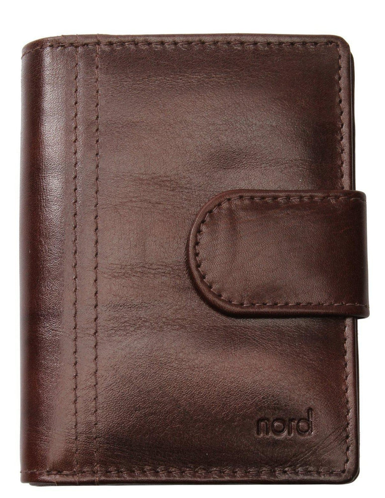 Lommebok/ Kortholder-Nord Leather. Medium Dame Portemone. Brun-BagBrokers